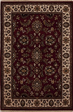 Agra Red Hand Knotted 4'0" X 6'0"  Area Rug 251-12906