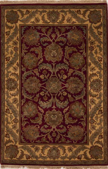 Agra Red Hand Knotted 41 X 60 Area Rug 251-12908 Image 0