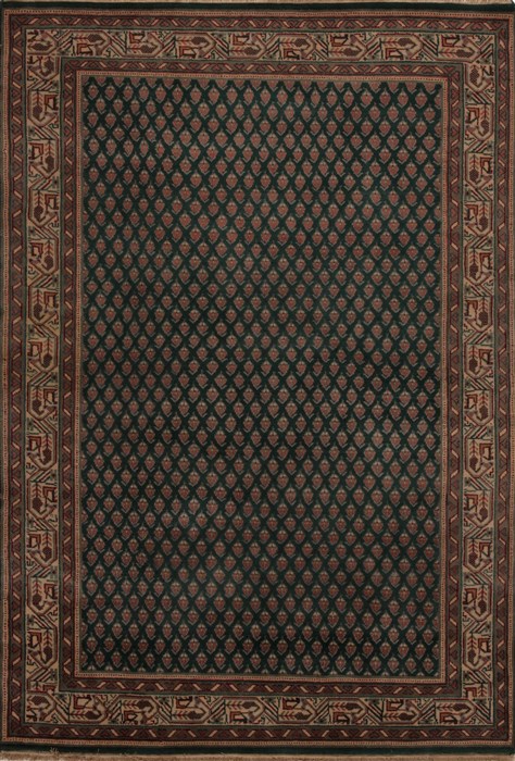 Hamedan Green Hand Knotted 40 X 59 Area Rug 251-12909 Image 0