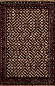 Agra Red Hand Knotted 3'11" X 5'11"  Area Rug 251-12913