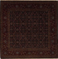 Indian Herati Multicolor Square 5 to 6 ft Wool Carpet 12927