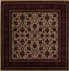 Semnan Beige Square Hand Knotted 6'0" X 6'0"  Area Rug 251-12938