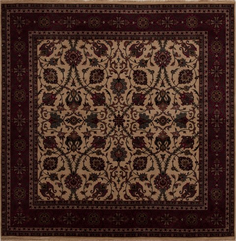 Semnan Beige Square Hand Knotted 61 X 61  Area Rug 251-12939 Image 0