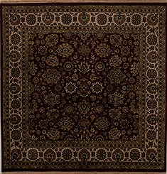 Agra Red Square Hand Knotted 5'11" X 5'11"  Area Rug 251-12940