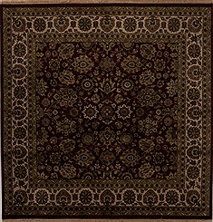 Agra Red Square Hand Knotted 5'11" X 5'11"  Area Rug 251-12940