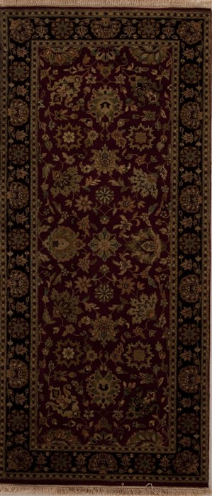 Agra Red Runner Hand Knotted 27 X 59  Area Rug 251-12952 Image 0