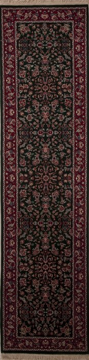 Agra Green Runner Hand Knotted 26 X 100  Area Rug 251-12962 Image 0