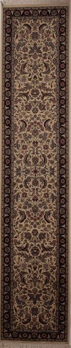 Pak-Persian Beige Runner Hand Knotted 26 X 125  Area Rug 251-12964 Image 0