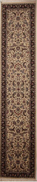 Pak-Persian Beige Runner Hand Knotted 2'6" X 12'5"  Area Rug 251-12964