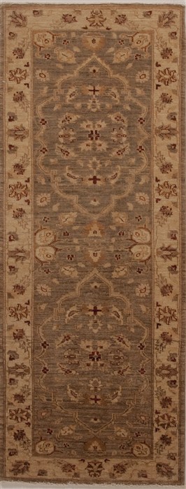 Chobi Brown Runner Hand Knotted 28 X 70  Area Rug 251-12968 Image 0