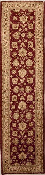 Chobi Red Runner Hand Knotted 27 X 101  Area Rug 251-12969 Image 0
