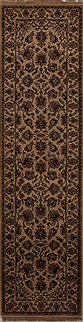 Agra Beige Runner Hand Knotted 2'6" X 9'6"  Area Rug 251-12977