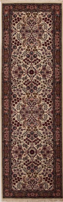 Pak-Persian Beige Runner Hand Knotted 28 X 82  Area Rug 251-12979 Image 0