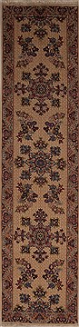 Mashad Beige Runner Hand Knotted 2'3" X 9'7"  Area Rug 251-12982