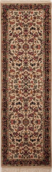 Agra Beige Runner Hand Knotted 25 X 710  Area Rug 251-12988 Image 0