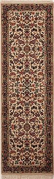 Indian Agra Beige Runner 6 to 9 ft Wool Carpet 12988