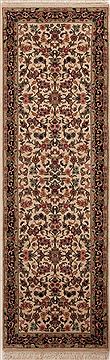 Agra Beige Runner Hand Knotted 2'5" X 7'10"  Area Rug 251-12988