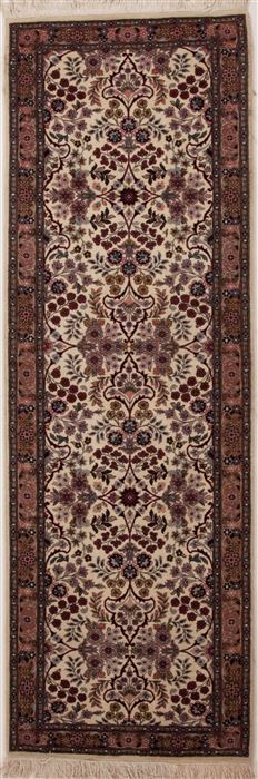 Pak-Persian Beige Runner Hand Knotted 29 X 83  Area Rug 251-12989 Image 0