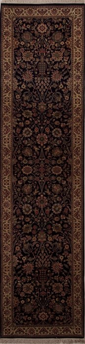 Pak-Persian Blue Runner Hand Knotted 27 X 107  Area Rug 251-12991 Image 0