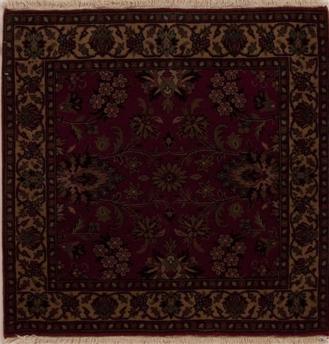 Kashmir Red Square Hand Knotted 30 X 30  Area Rug 251-12998 Image 0