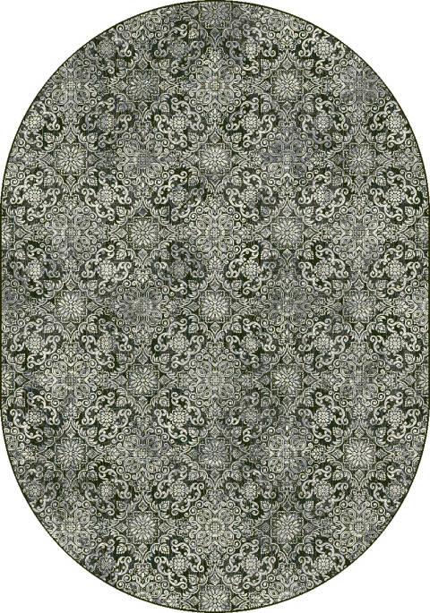 Dynamic ANCIENT GARDEN Blue Oval 53 X 77 Area Rug ANOV69571623696 801-120013 Image 0