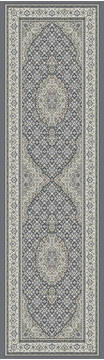 Dynamic ANCIENT GARDEN Grey Runner 2'2" X 7'7" Area Rug AN28572045666 801-120046
