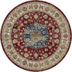 Dynamic ANCIENT GARDEN Red Round 5'3" X 5'3" Area Rug ANR5575591464 801-120073