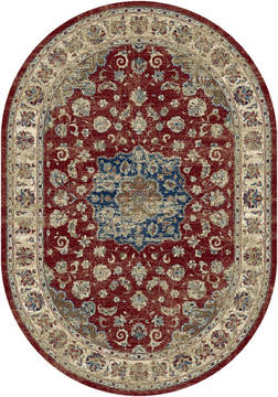 Dynamic ANCIENT GARDEN Red Oval 5'3" X 7'7" Area Rug ANOV69575591464 801-120075