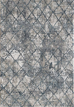 Dynamic ASTORIA Grey Rectangle 4x6 ft Polypropylene and Polyester Carpet 120125