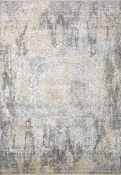 Dynamic NIRVANA Grey Rectangle 4x6 ft Polyester and Viscose Carpet 121960