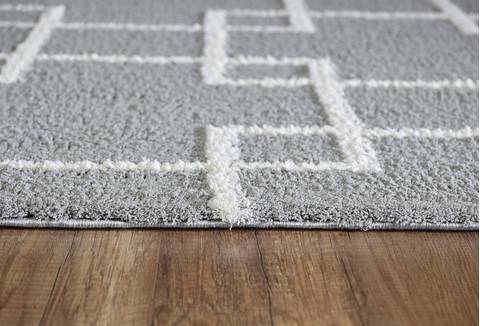 Dynamic SILKY SHAG Grey 53 X 77 Area Rug SI695901901 801-122701 Image 1