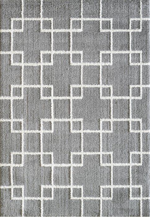 Dynamic SILKY SHAG Grey 67 X 96 Area Rug SI7105901901 801-122702 Image 0