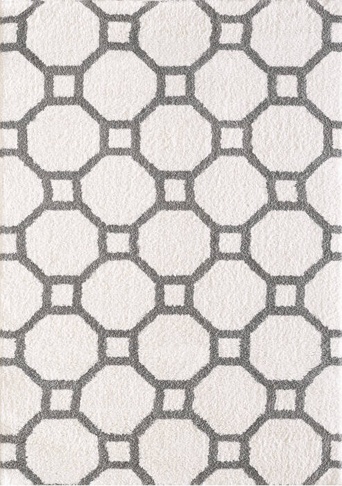 Dynamic SILKY SHAG White 53 X 77 Area Rug SI695903119 801-122707 Image 0