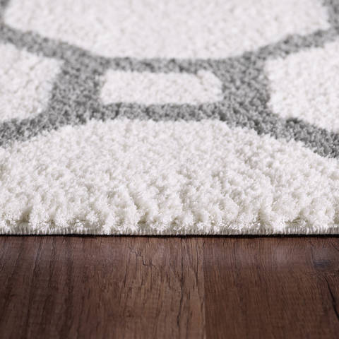 Dynamic SILKY SHAG White 92 X 1210 Area Rug SI10145903119 801-122710 Image 1