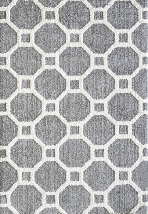 Dynamic SILKY SHAG Grey 311 X 57 Area Rug SI465903901 801-122712 Image 0