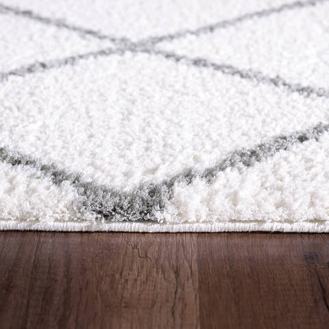 Dynamic SILKY SHAG White 20 X 33 Area Rug SI245920110 801-122729 Image 1