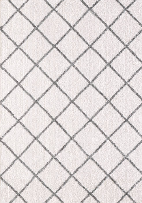 Dynamic SILKY SHAG White 311 X 57 Area Rug SI465920110 801-122730 Image 0