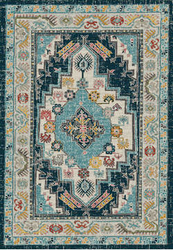 Dynamic ZODIAC Blue Rectangle 5x8 ft  Carpet 123112