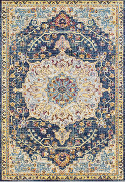 United Weavers Abigail Blue Rectangle 5x7 ft Olefin Carpet 123144