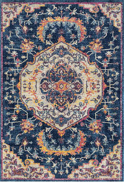 United Weavers Abigail Blue Rectangle 5x7 ft Olefin Carpet 123193