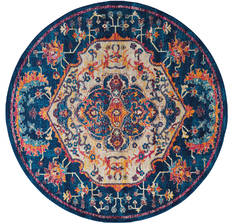 United Weavers Abigail Blue Round 7 to 8 ft Olefin Carpet 123194
