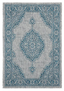 United Weavers Augusta Blue Rectangle 7x10 ft Polypropylene Carpet 123360