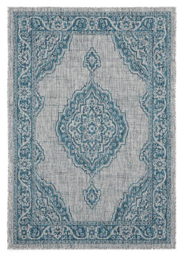 United Weavers Augusta Blue Rectangle 7x10 ft Polypropylene Carpet 123360