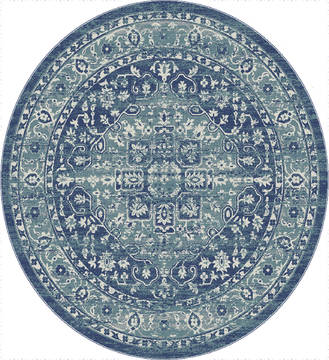 United Weavers Bali Blue Round 7 to 8 ft Olefin Carpet 123452