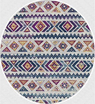 United Weavers Bali Multicolor Round 7 to 8 ft Olefin Carpet 123487