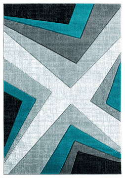 United Weavers Bristol Blue Rectangle 7x10 ft Olefin Carpet 123569