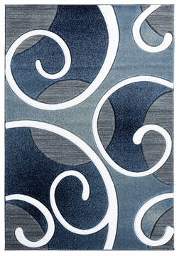 United Weavers Bristol Blue Rectangle 1x2 ft Olefin Carpet 123654