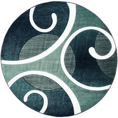 United Weavers Bristol Blue Round 7 to 8 ft Olefin Carpet 123658