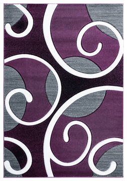 United Weavers Bristol Purple Rectangle 7x10 ft Olefin Carpet 123671