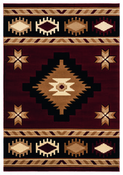 United Weavers Bristol Red Rectangle 5x7 ft Olefin Carpet 123687